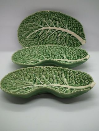 Vintage Majolica Cabbage Leaf Plates 3