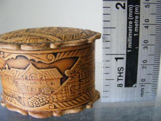 VINTAGE RUSSIAN HAND CARVED WOODEN SMALL TRINKET BOX 5