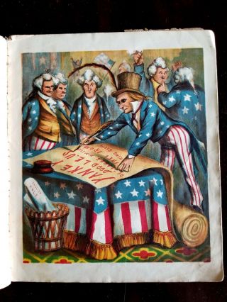 Yankee Doodle Thomas Nast 1870 Big Antique Illustrated Children ' s Book Uncle Sam 4