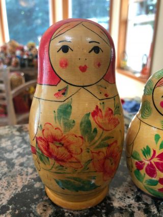 Vintage Russian Nesting Doll Semenov Maiden,  Set Of 8