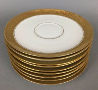 9 Antique Rosenthal Pickard China Gold Encrusted Saucers Plates