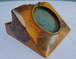 Antique Mauchline Ware Pocket Watch Stand Holder Treen Victorian Skye Scotland