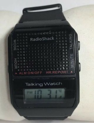 Talking Watch Radio Shack Audible Time Poor Vision 63 - 5042a Alarm