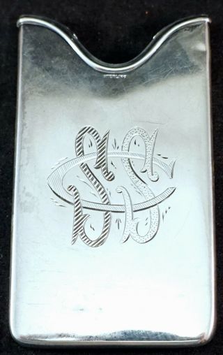 Antique Sterling Silver Card Case with Profile of Native American Sitting Bull 3