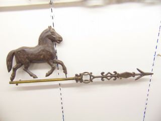 Antique 19th Century Trotting Horse Weather Vane Cast Iron Rod