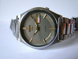 vintage SEIKO 5 men ' s watch JAPAN AUTOMATIC Cal 7S26A All SS 4