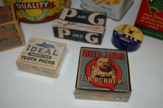 9 ANTIQUE Vintage TOBACCO TIN 1920 1930 1940 General Store Packages Union Leader 2