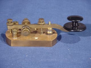 Rare Signal Electric Mfg.  Co.  Antique Brass Morse Code Telegraph Key,  Ham Radio