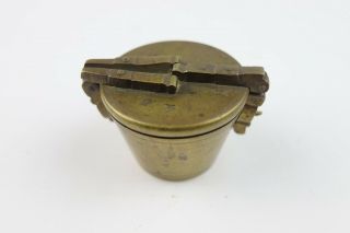 Antiques Science & Medicine Apothecary Nestling Cups Weights Brass Scale 16.  7oz 4