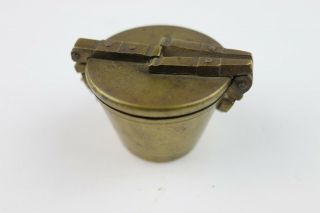 Antiques Science & Medicine Apothecary Nestling Cups Weights Brass Scale 16.  7oz 5