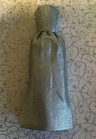 Vintage Barbie Clone/custom - Made Evening Gown/dress 1964.  Strapless Silver/blue