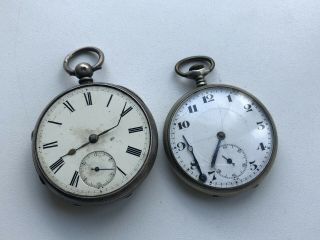 Antique Silver Cased Greenwood Bolton Pocket Watch & Lanco Pocket Watch