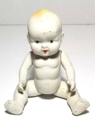 Antique Small 6 1/2 " Jointed Porcelain/bisque Baby Doll Made In Japan