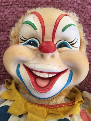 Vintage Rushton Company Rubber Face Cloth Body Circus Clown Doll
