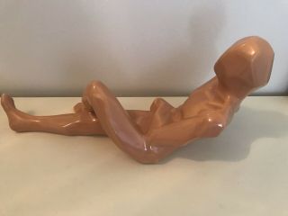 Vintage 1977 Jaru Cubist Ceramic Nude Caucasian Male Figure - Mid Century Modern 4