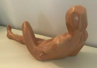 Vintage 1977 Jaru Cubist Ceramic Nude Caucasian Male Figure - Mid Century Modern 5