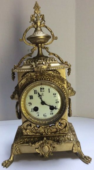 Antique French Bronze Clock Japy Freres