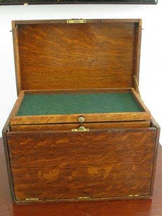 Antique 1800s Quartersawn Oak Nine Drawer Display Storage Chest 3
