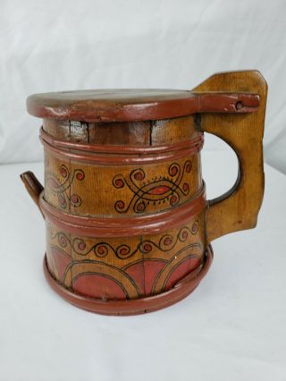 Antique Pipstanka Swedish Wooden Jar Early 19th Century