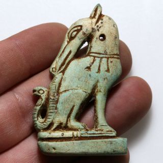 Intact Medieval Egyptian Glaze Amulet Pendant Circa 1400 Ad