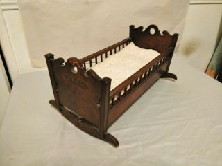 Antique Victorian Wood Crib Bed,  Doll Cradle,  Salesman Sample?