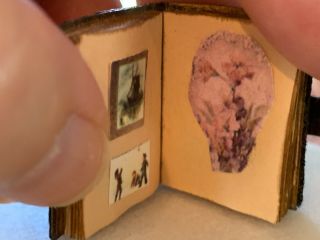 Artisan Miniature Dollhouse Vintage Velvet Keepsake Book of Victorian Cards 4