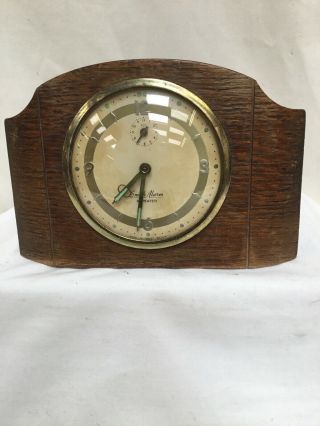 Vintage 1940 - 50s Smiths Alarm Repeater Rare Wooden Mechanical Clock 4