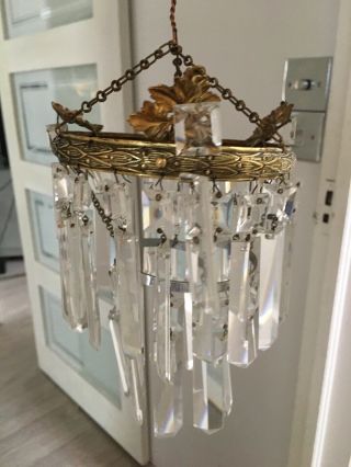 small antique crystal waterfall chandelier 2