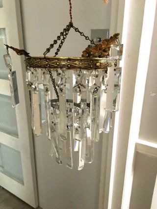 small antique crystal waterfall chandelier 6