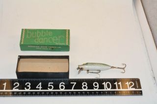 Old Early Bubbling Dancer River Runt Lure Minnow Bait Graphic Box York Made