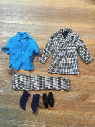 Vintage Mod Ken - Big Business - 1434 - Check Suit,  Blue Shirt,  Sock