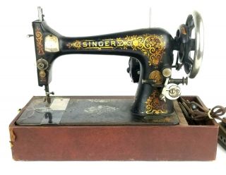 Singer Model 27 Electric Sewing Machine 1906 Serial H 563474 2