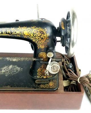 Singer Model 27 Electric Sewing Machine 1906 Serial H 563474 7