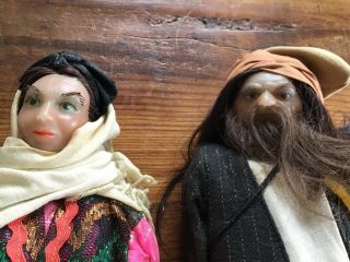 Vintage Folk Art Ooak 2 Wax Dolls Figures Man Woman 16” Starting Price.  99