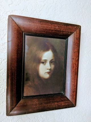 Georg Buchner Mignon Vintage " Portrait Of A Young Girl " With Vintage Frame