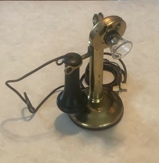 Antique Western Electric Pat 1905 Candlestick Telephone Glass Mouthpiece