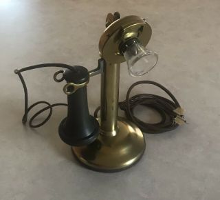 Antique Western Electric Pat 1905 Candlestick Telephone Glass Mouthpiece 2
