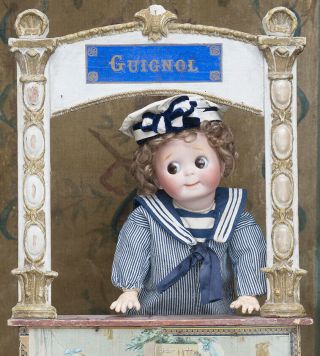 Rare Antique French Wooden Guignol Theatre Toy Doll 4