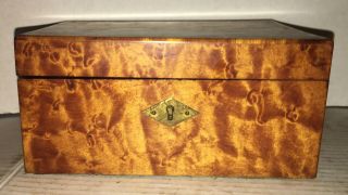 Antique Birdseye Maple Georgian Jewelry Casket Tea Caddy Box Early 19th C