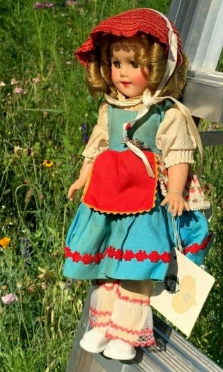 Vintage Ideal Shirley Temple Doll 13 1/2 Inch With Tag Made In Usa