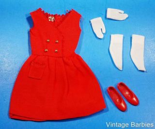 Skipper Doll Red Sensation 1901 Dress Socks Glove Shoes Minty Vintage 1960 