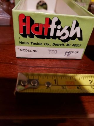 Old Vintage Helin Fishing Lure Wood T - 60 Flatfish - 6 