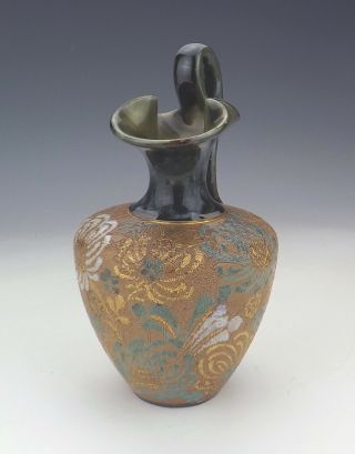 Antique Royal Doulton Stoneware - Embossed & Gilded Ewer - Art Nouveau 2