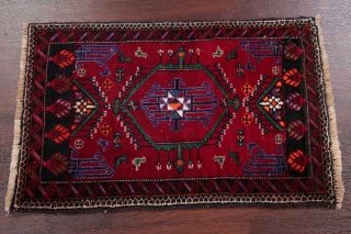 One - Of - A - Kind Geometric Red Tribal Sirjan Area Rug Hand - Made Kitchen Carpet 2x3