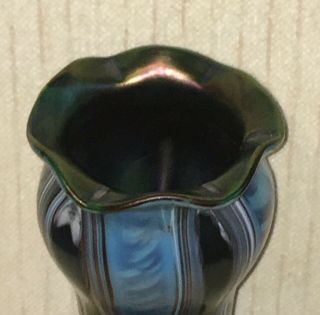 Large Antique Loetz Iridescent Art Glass Vase 6 1/2” 5
