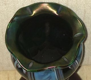Large Antique Loetz Iridescent Art Glass Vase 6 1/2” 6