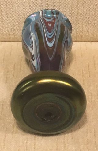 Large Antique Loetz Iridescent Art Glass Vase 6 1/2” 8