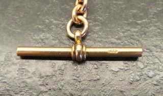Antique Rose Rolled Gold Fancy Linked Double Albert Pocket Watch Chain By T,  H. 4