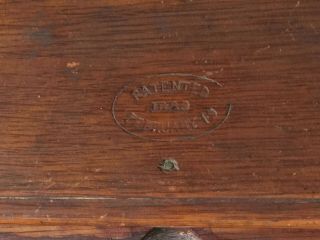Oak Dovetail Folding Sewing Puzzle Box With Attachments Patented 1889 Singer (?)