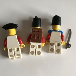 3x Vintage Lego Pirates Minifigures Red Coat Imperial Soldiers 4